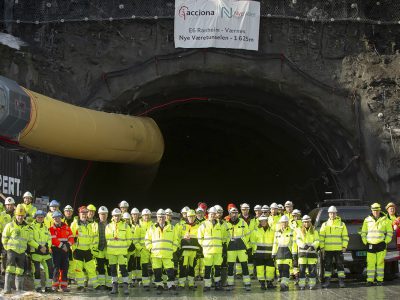 Breakthrough in the Vaere tunnel