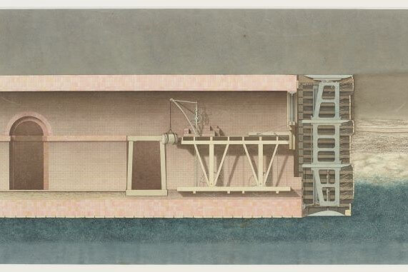 A watercolor of Thames Tunnel