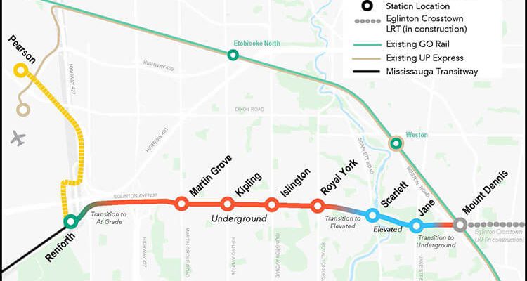 Eglinton Crosstown West Extension Map