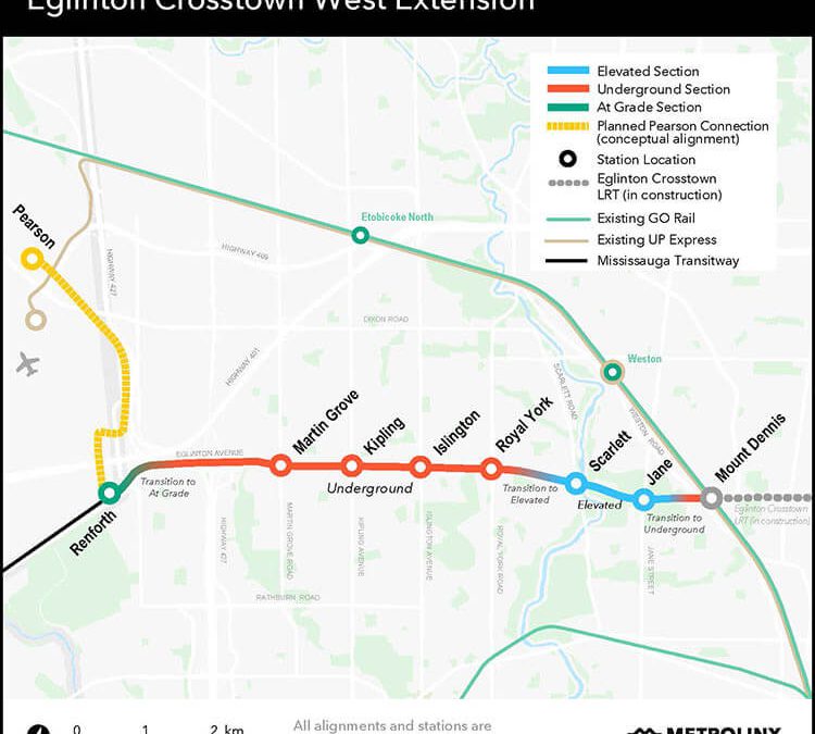 Eglinton Crosstown West Extension Map