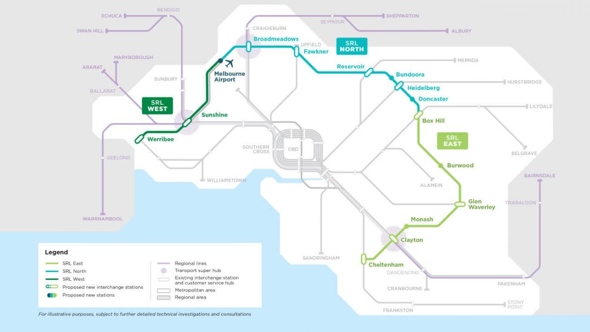 Melbourne Suburban Rail Loop Map