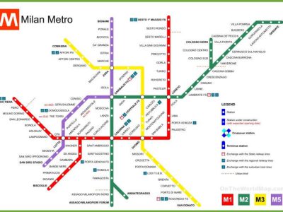 Milan Metro Lines Map