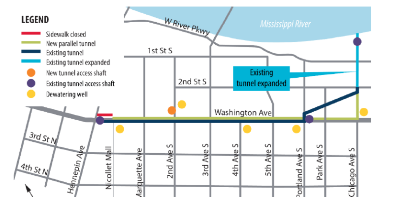 Minneapolis Central City Tunnel Map