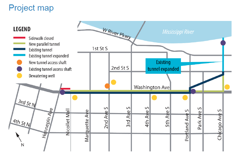 Minneapolis Central City Tunnel Map