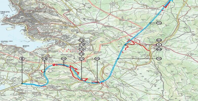 Mlinarji Tunnel Map