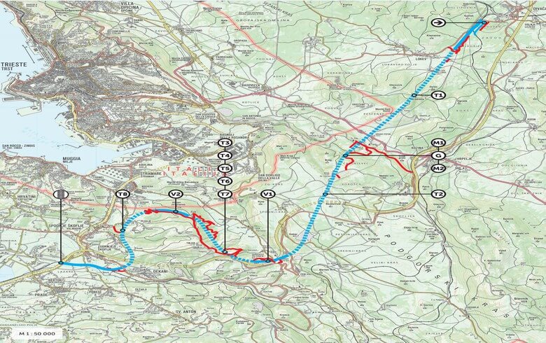 Mlinarji Tunnel Map