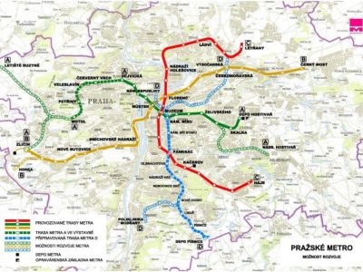 Prague Metro Lines Map