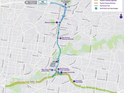 Melbourne Road Tunnels Route