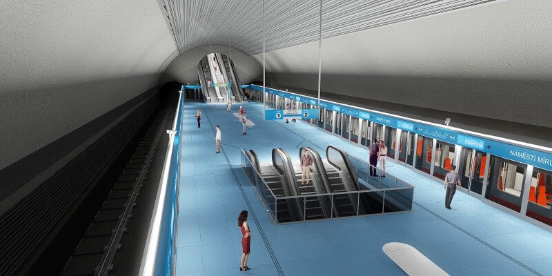 Prague metro Line D Station - 3D Model