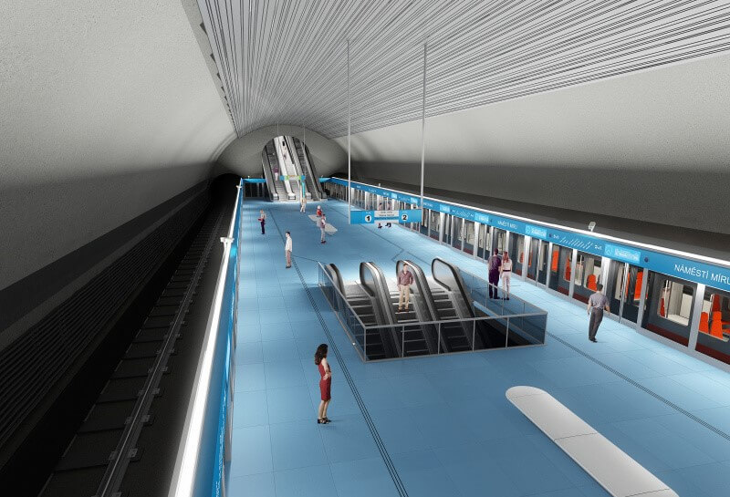 Prague metro Line D Station - 3D Model