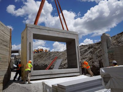 new pedestrian and cycling tunnel is construction