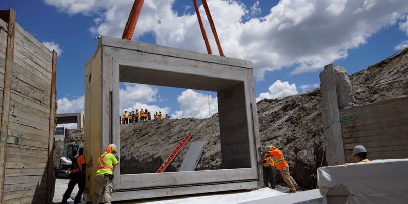 new pedestrian and cycling tunnel is construction