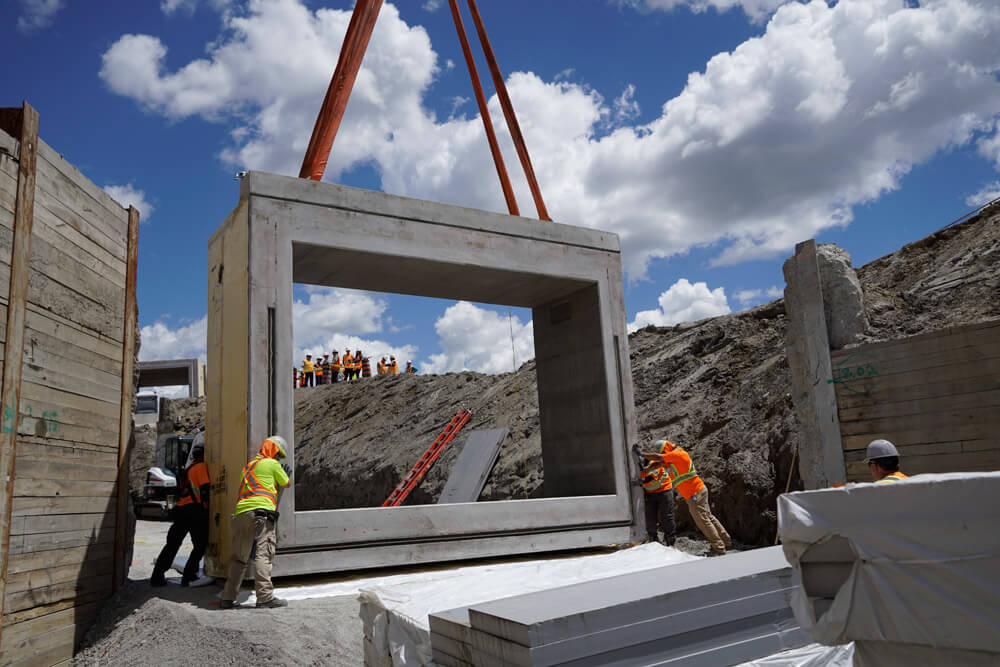 new pedestrian and cycling tunnel is construction