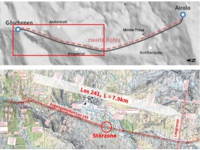 Gotthard Road Tunnel Northern Sectionn Map