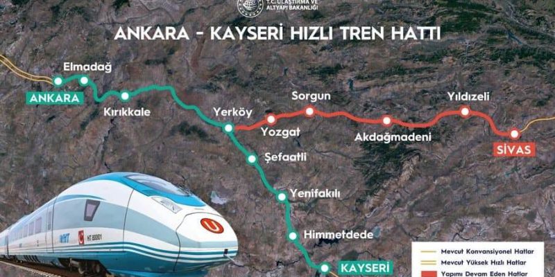 Ankara Yozgat High Speed Train Line Route