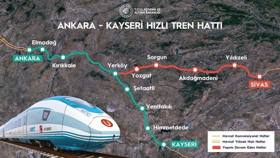 Ankara Yozgat High Speed Train Line Route