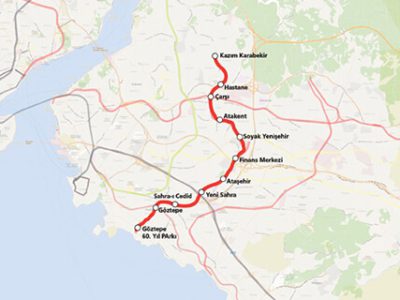 Ümraniye - Ataşehir - Göztepe Metro Line Route