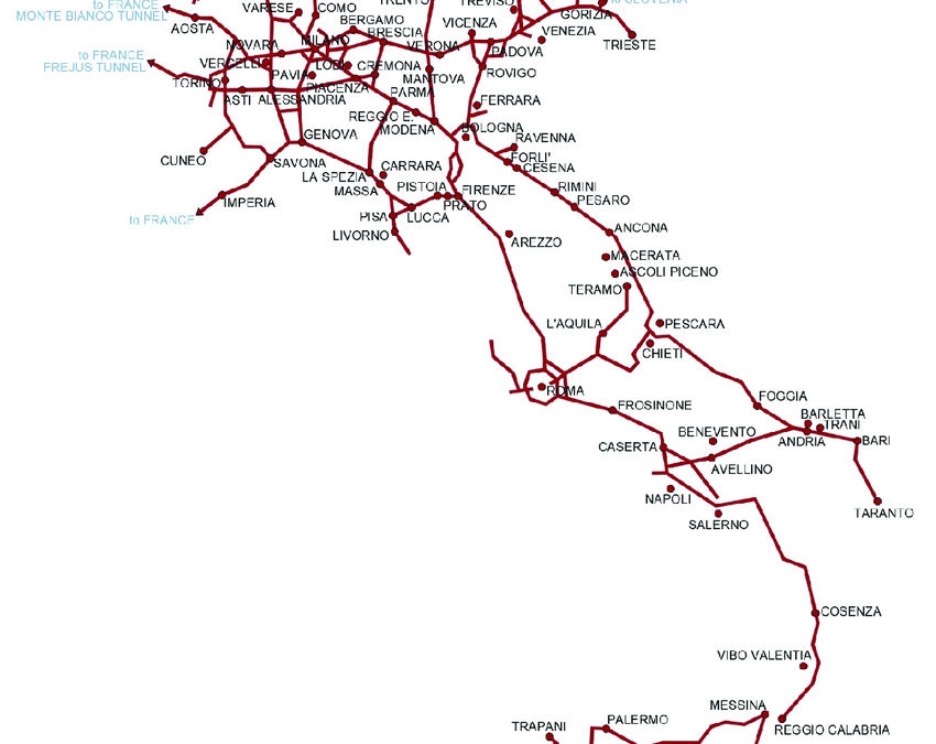 Italy National Road Network Map