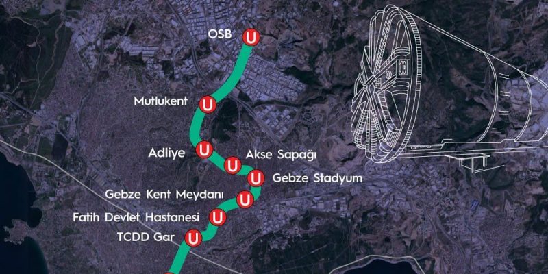 Gebze OSB Darica Metro Line Route