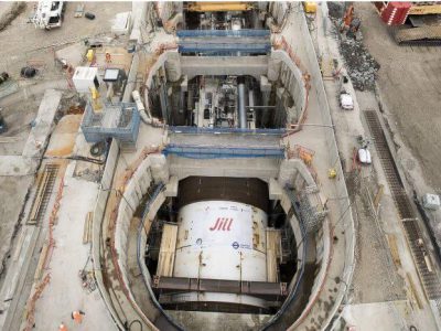 Massive TBM in Silvertown Tunnel Project