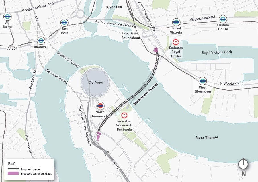 Silvertown Tunnel Map