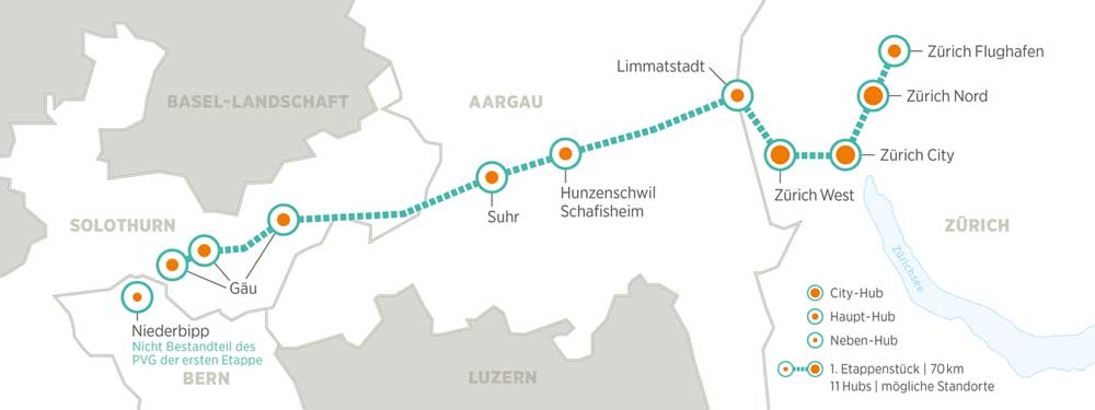 Cargo Sous Terrain Route Map