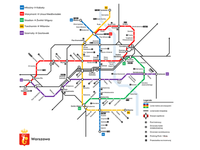 Warszawa Metro Lines Map