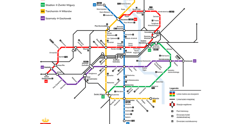 Warszawa Metro Lines Map