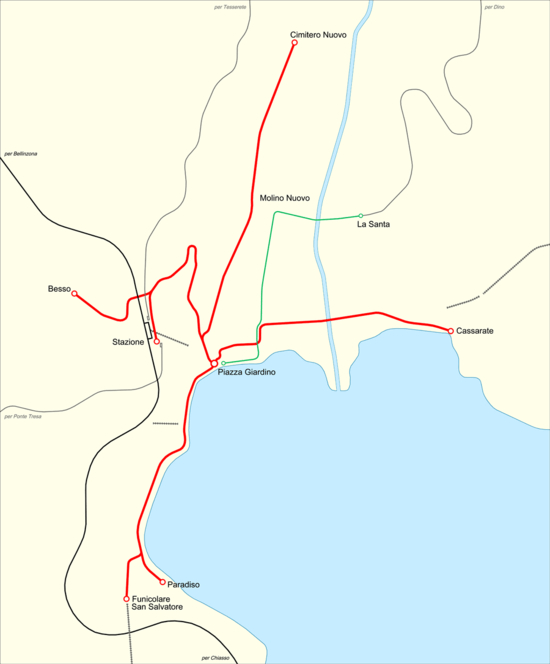 New Tram-Train Line from Lugano Map