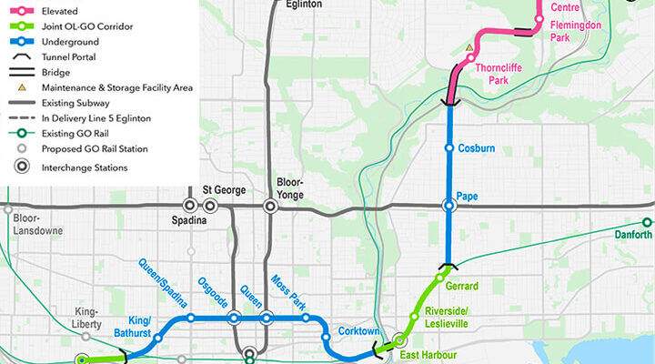 Ontario Line Route Map