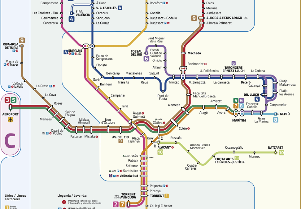 Metrovalencia Network Map