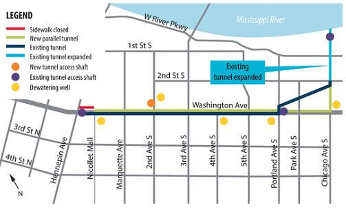 Minneapolis Central City Tunnel Project Route