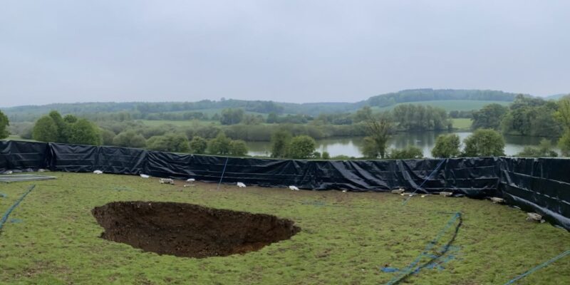 Sinkhole that Appeared in HS2 Tunneling Project