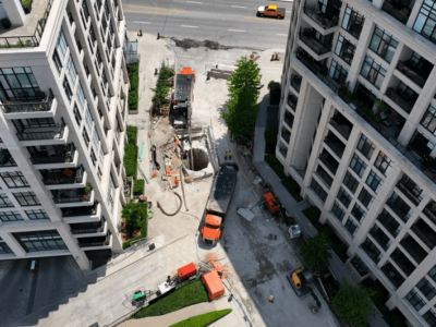 Toronto Storm Sewer Old Mill Drive Tunnel Boring Holes Aerials