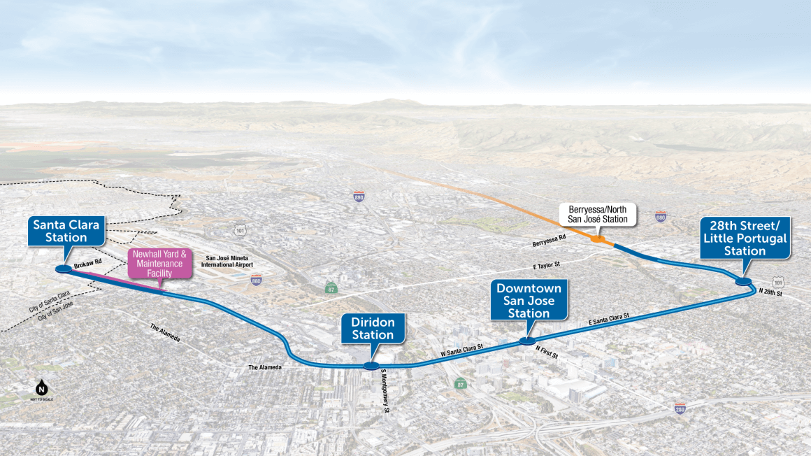 VTA’s Phase II Project Aerial Alignment Map