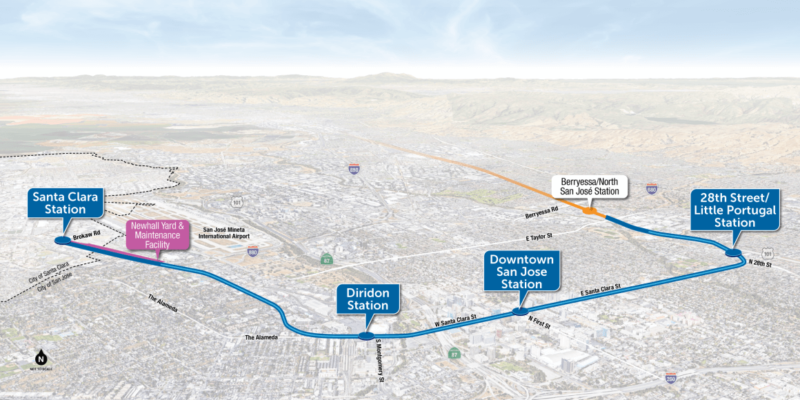 VTA’s Phase II Project Aerial Alignment Map