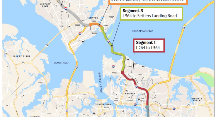 Hampton Roads Express Lanes Map