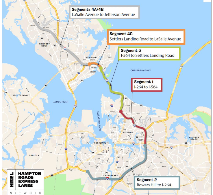 Hampton Roads Express Lanes Map