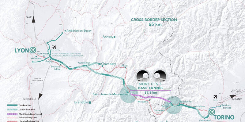 Mont Cenis Tunnel Route Map
