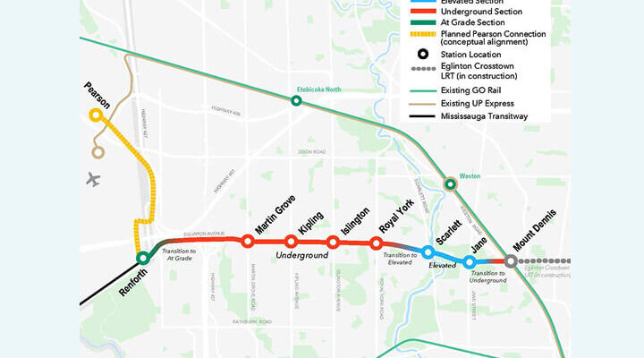 Eglinton Crosstown West Extension Route Map