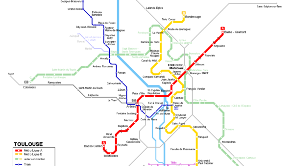 Toulouse Metro Lines Map
