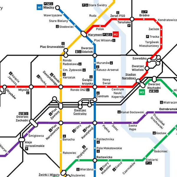 Warsaw Metro Line Map