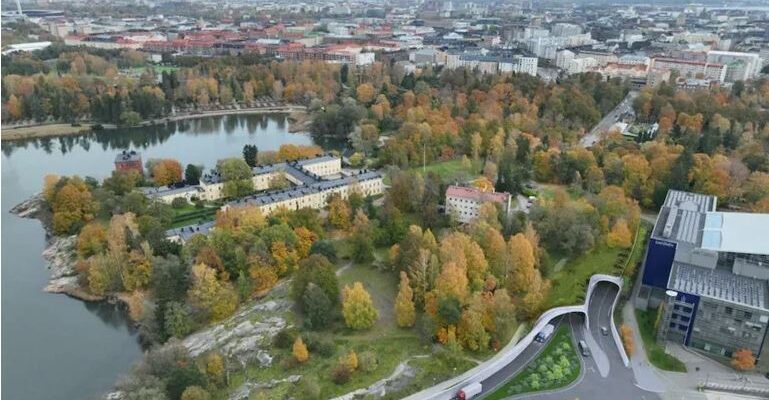 Harbour tunnel route in Helsinki