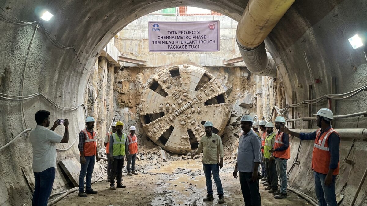 Tata marks 11th breakthrough on Chennai Metro